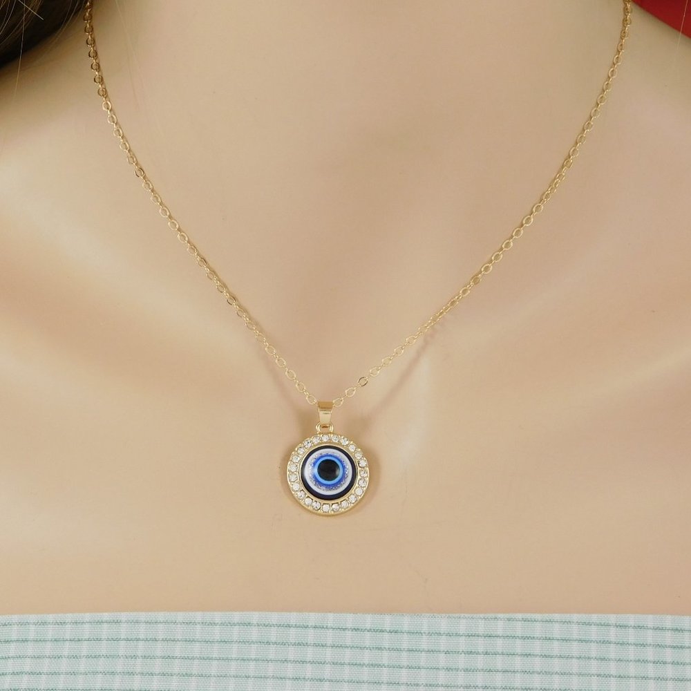 Gold Evil Eye Necklace